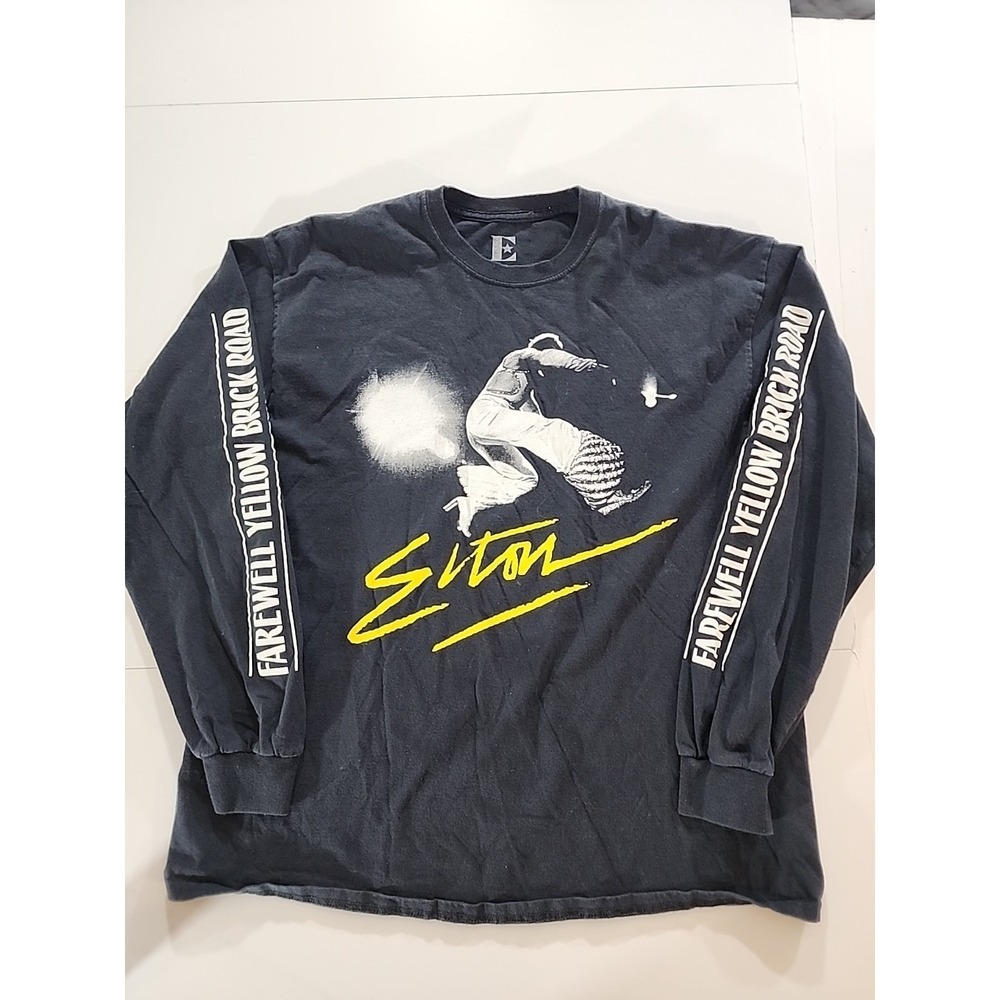 Elton John Farewell Yellow Brink Road Tour Longsleeve Black Shirt Size XL
